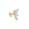 1PC Silver Horse Eye Zircon Crown Tassel Puncture Thread Flat Earring For Women Long Cartilage Chain - Image 15