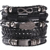 1Set Black Punk Skull Star Shaped Alloy Pu Leather Bracelet - Image 7