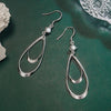 Silver Double Hollow Water Drop Earrings Ladies Party Wedding Jewelry Accessories - Image 4