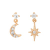 2PCS Stainless Steel Cubic Zirconia Chain Stud Earrings For Women Non-Piercing Ear Clip Ear Cuff Earring Cartilage Jewelry - Image 25