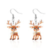 Christmas Earrings for Women Cute Cartoon Gingerbread Man Zircon Elk Snowflake Xmas Tree Pearl Earring Jewelry - Image 8