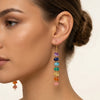 Colorful Acrylic Beaded Drop Earrings Gold Plated Stainless Steel Bohemian Dangle Earrings for Women - Image 1