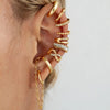 9 Pcs Simple Zircon Ear Cuffs Non-Piercing for Women Dainty Gold Color Clip On Cartilage Earrings Hoop Cuffs Fake Earing Jewelry - Image 1