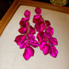Bohemian Rose Petal Earrings Flower Red Yellow Blue Colors Flower Drop Earrings Long Tassel Earrings Party Wedding Jewelry B - Image 20