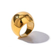 Stainless Steel Minimalism Smooth Ball Rings Gold Color Chunky Dome Ring For Women Men Statement Jewelry Party Gifts - Image 1