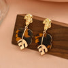Creative Green Resin Leaf Hollow Pendant Earrings for Women Gold Color Ginkgo Leaf Personality Earrings Party Jewelry - Image 10