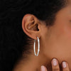 Elegant Sparkling Black Hoop Earrings with Clear Gemstones for Women Stylish Round Design Jewelry Gift Novelty Earrings - Image 6