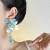 Boho Blue Flower Long Tassel Earrings For Women Exaggerated Cloth Petal Earrings Vacation Party Lady Jewelry Accessories - Image 5