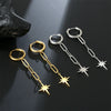 Stainless Steel Earrings Polaris Pendants Tassel Chain Kpop Star Charm Earrings For Women Girl Punk Gothic Jewelry Gift - Image 1