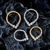 Teardrop Cubic Zirconia Hinged Septum Hoop with 16G Gauge - Image 3