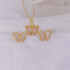 European and American Cute Micro-inlaid Butterfly Necklace Earrings Set Classic Light Transparent Stainless Steel - Image 6