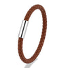 Classic Blue Braided Leather Bracelet Stainless Steel Magnetic Buckle Bangle Simple Stylish Couple Jewelry Gift for Him - Image 14