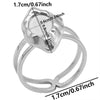 1/2pcs Mix Silver/Gold Color Oval Flower Sun Ring Stainless Steel Rings For Women Men Accessories Round Blank Cobochons Settings - Image 42