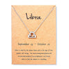 12 Zodiac Sign Necklaces With Cardboard Constellations Pendant Gold Color Chains Choker For Women Birthday Jewelry - Image 22