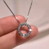 Circle Necklace With Cubic Zirconia Simple Stylish Clavicle Chain Necklaces for Women Wedding Eternity Jewelry Gifts - Image 2