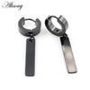 2PCS Stainless Steel Star Cross Snake Spike Skull Sword Blade Chain Feather Spider Dangle Women Men Huggie Hoop Earrings - Image 8