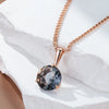 Big Grey Stone Pendant And Necklace For Women Rose Gold Color Zircon Jewelry Accessories - Image 2