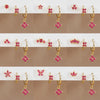 3PCS/Set Stainless Steel Rose Red Zircon Flower Dangle Earring for Women Gold Plated Huggie Pendant Piercing Jewelry - Image 1