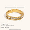 Lrregular Wave Pattern Full Of Diamonds Ring Stainless Steel Rings Daily Wear Jewelry - Image 4