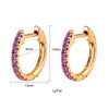 Crmya Gold Plated Drop Hoop Earrings For Women Piercing Purple CZ Zircon Women's Dangle Earrings Jewelry - Image 5