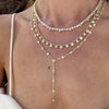 Geometric CZ Station Link Chain Choker Sexy Long Lariat Women Necklace Iced Out Zirconia Jewelry - Image 2