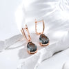 Grey Crystal Long Water Drop Dangle Earrings Women Rose Gold Color With Zircon Daily Jewelry - Image 4