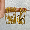 Irregular Hollow Geometric Chunky Bracelet for Women Simple Hammered Stainless Steel Gold Plated Cuff Bangle Jewelry Gift - Image 4