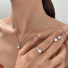 5Pcs Elegant Crystal Jewelry Set Zirconia Ring Necklace Bracelet Earrings Simple Set Jewelry Versatile Jewelry - Image 5