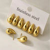 Water Drop Shaped Stud Earrings In Stainless Steel Gold Plated Droplet Earring Ear Studs For Women - Image 5