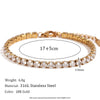 Zircon Chain Bracelet 316L Stainless Steel Women's Hand Bracelets Gold Plated Jewelry - Image 11