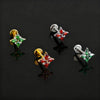 Titanium Marquise Flower Helix Stud 16G Four-Petal CZ Floral Cartilage Tragus Conch Ear Piercing Jewelry - Image 2