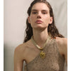 Polyester Cloth Chain Heart Pendant Necklace for Women Stainless Steel Jewelry Autumn and Winter - Image 3