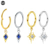 1Pc Titanium Zircon Star Pendant Earrings for Women Hinged Segment Hoop Ring Drop Earring Piercing Body Jewelry 16G - Image 1