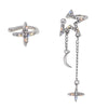 Sparkling Asymmetric Zircon Star Moon Ear Clip for Women Without Piercing Cross Tassel Ear Cuff Clip Earrings Wedding Jewelry - Image 6