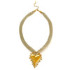 Stainless Steel Gold Plated Heart Sun Conch Shell Pendant Necklaces for Women Knitted Mesh Belt Chain - Image 7