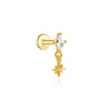 Silver 1pc Flower Shaped Inlaid Zircon Piercing Drop Earrings For Women Gold Jewelry Gift - Image 15