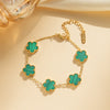 Five-Leaf Flower Stainless Steel Bracelet with Adjustable Design - Image 4