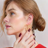 Stainless Steel Earrings with Gold Plated Hollow Flower Design, Delicate Timeless for Daily Jewelry - Image 2