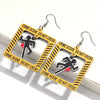 Halloween Crime Scene Square Acrylic Earrings for Women Gothic Blood Palm Skull Drop Earring Horrible Party Jewelry Gifts - Image 10