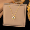 Micro-inlay Zircon Swan Flower Heart Projection Moon Pendant Necklace for Women Stainless Steel Valentine's Day Gift Jewelry - Image 7