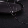 Shiny Crystal Y-Shaped Tassel Necklace for Women Silver Color Zircon Double Layered Necklace Wedding Jewelry - Image 5