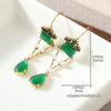 Court Style Geometry Synthetic Emerald Golden Drop Earrings for Women Vintage Banquet Occasion Jewelry Crafts - Image 5