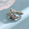 Retro Thai Silver Domineering Dragon Silver Jewelry Personality Zodiac Creative Opening Rings - Image 4