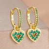 2PCS Light Heart Shaped Coloured Zircon Drop Earring For Women Temperament Gift Young Girls Statement Jewelry - Image 9