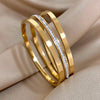 3pcs/set Chic Twist Stainless Steel Wrist Cuff Bangle Bracelet For Women Men Stackable Charms Jewelry Gifts - Image 7