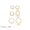 3Pairs Stainless Steel Round Rings Huggies Earrings Set for Women Men Stackable Gold Plated Tiny Ear Cartilage Hoops - Image 8