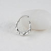 Titanium 16G Hammered Septum Hoop Ring Textured Hinged Segment Nose Clicker Daith Rook Earring Piercing - Image 6