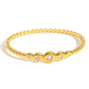 316L Stainless Steel Bangle Bracelet with Cubic Zirconia Details in Gold-Tone - Image 37