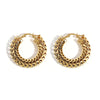 Stainless Steel Textured Metal Round Hoop Earrings for Women Gold Color Geometric Circle Earrings Jewelry - Image 9
