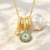 Boho Multi Shape Blue Mixed Zircon Stainless Steel Heart Star Four Leaf Flower Pendant Necklace for Women Beach Vacation Jewelry - Image 10